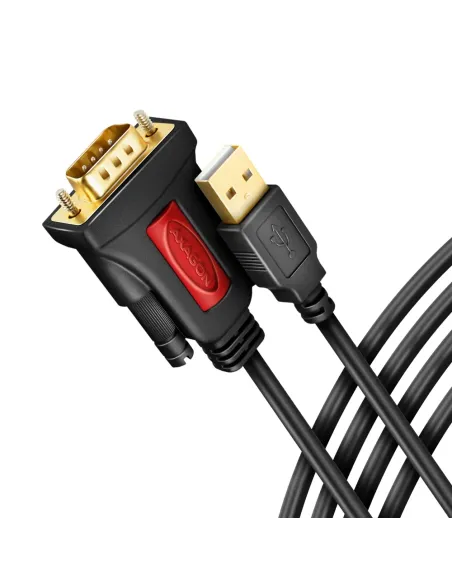 Axagon ADS-1PSN USB-A 2.0 - serial RS-232 DB9-M Prolific adapter cable 1.5m - Adapter - Digital Daten cavo seriale Nero 1,5 m