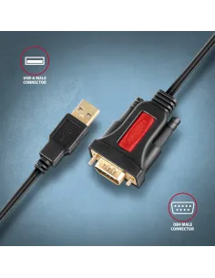 Axagon ADS-1PSN USB-A 2.0 - serial RS-232 DB9-M Prolific adapter cable 1.5m - Adapter - Digital Daten cavo seriale Nero 1,5 m 2