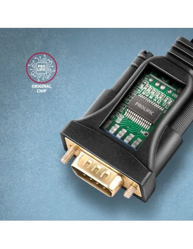 Axagon ADS-1PSN USB-A 2.0 - serial RS-232 DB9-M Prolific adapter cable 1.5m - Adapter - Digital Daten cavo seriale Nero 1,5 m