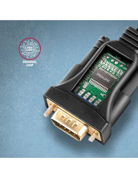 Axagon ADS-1PSN USB-A 2.0 - serial RS-232 DB9-M Prolific adapter cable 1.5m - Adapter - Digital Daten cavo seriale Nero 1,5 m