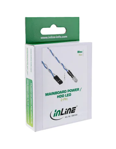 InLine HDD LED di alimentazione per collegamento scheda madre, blu, 5 mm, 0,8 m