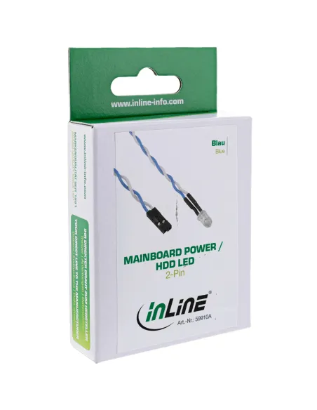 InLine HDD LED di alimentazione per collegamento scheda madre, blu, 5 mm, 0,8 m