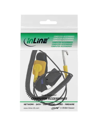 InLine Braccialetto antistatico, cinturino regolabile, cavo terra coccodrillo