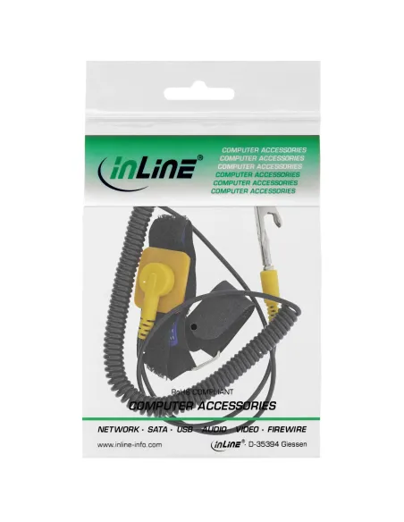 InLine Braccialetto antistatico, cinturino regolabile, cavo terra coccodrillo
