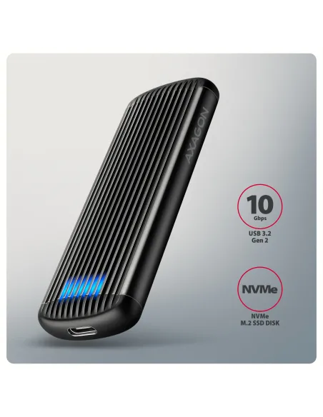 Axagon Box esterno SSD Grigio, Nero M.2