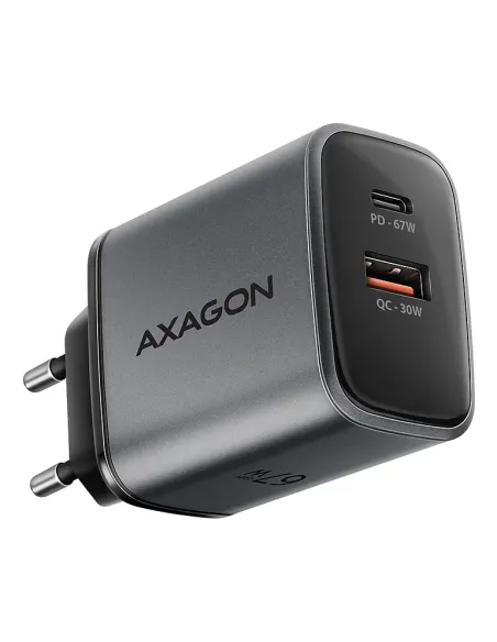 Axagon ACU-PQ67 Caricabatterie per dispositivi mobili Universale Nero, Grigio AC Ricarica rapida Interno