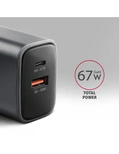 Axagon ACU-PQ67 Caricabatterie per dispositivi mobili Universale Nero, Grigio AC Ricarica rapida Interno 2