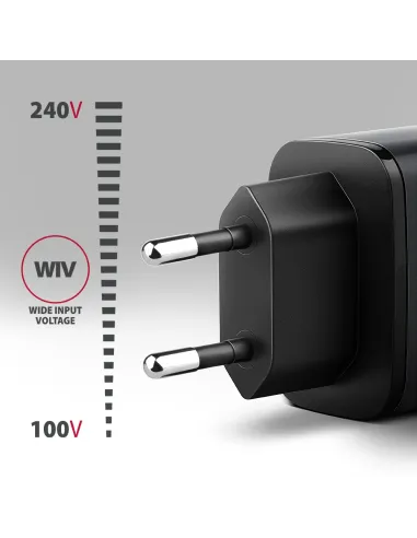 Axagon ACU-PQ67 Caricabatterie per dispositivi mobili Universale Nero, Grigio AC Ricarica rapida Interno