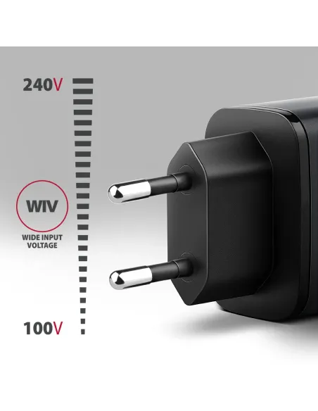 Axagon ACU-PQ67 Caricabatterie per dispositivi mobili Universale Nero, Grigio AC Ricarica rapida Interno