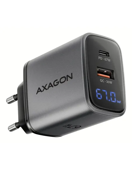 Axagon ACU-PQ67D Caricabatterie per dispositivi mobili Universale Nero, Grigio AC Ricarica rapida Interno