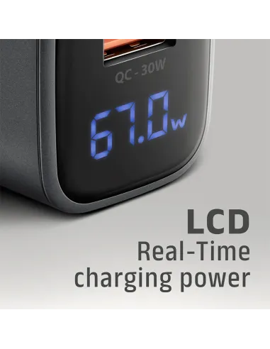 Axagon ACU-PQ67D Caricabatterie per dispositivi mobili Universale Nero, Grigio AC Ricarica rapida Interno