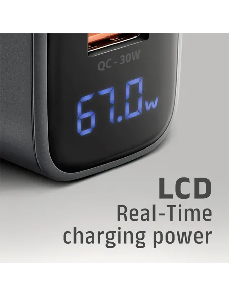 Axagon ACU-PQ67D Caricabatterie per dispositivi mobili Universale Nero, Grigio AC Ricarica rapida Interno