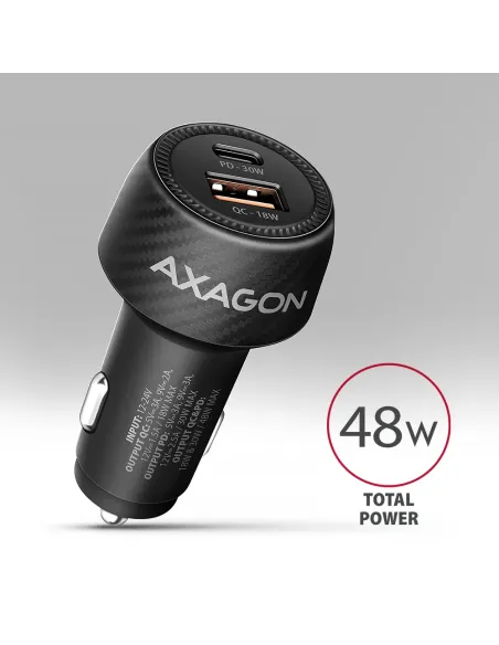 Axagon PWC-PQ48 Caricabatterie per dispositivi mobili Universale Nero Accendisigari Ricarica rapida Auto