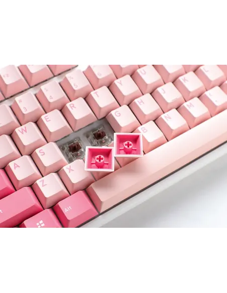 Ducky One 3 TKL Gossamer Pink tastiera Gaming USB Tedesco Rosa, Bianco