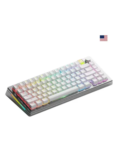 Glorious Gaming GMMK 3 PRO HE 75% Prebuilt tastiera RF senza fili + Bluetooth QWERTY Inglese US Argento