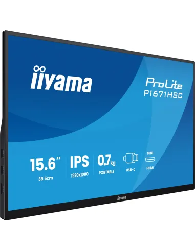 iiyama ProLite P1671HSC-B1 Monitor PC 39,6 cm (15.6") 1920 x 1080 Pixel Full HD LED Nero
