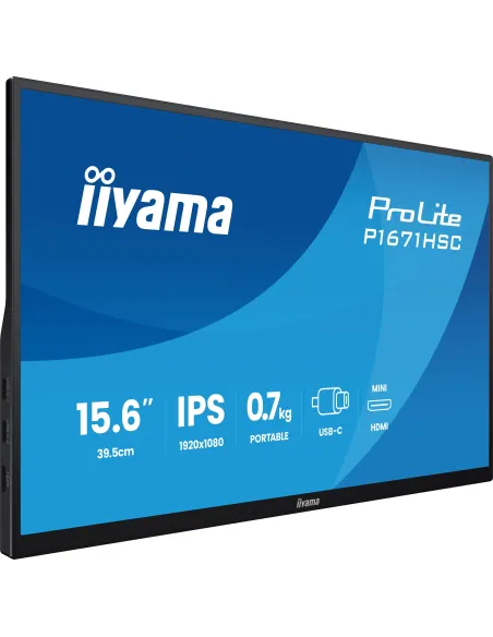 iiyama ProLite P1671HSC-B1 Monitor PC 39,6 cm (15.6") 1920 x 1080 Pixel Full HD LED Nero