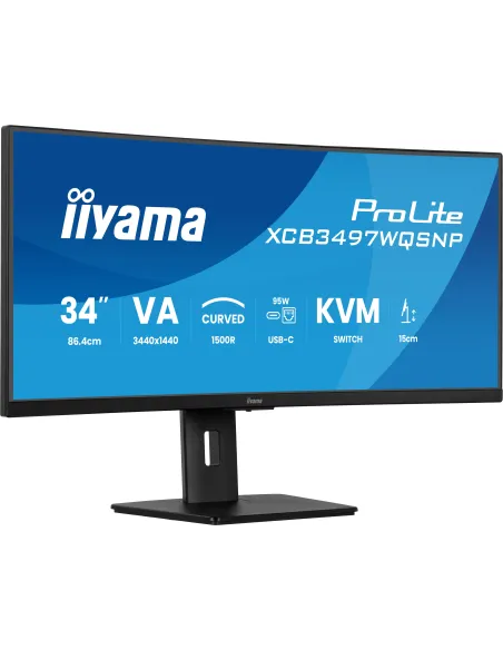 iiyama ProLite XCB3497WQSNP-B1 Monitor PC 86,4 cm (34") 3440 x 1440 Pixel UltraWide Quad HD LED Nero
