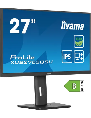 iiyama ProLite XUB2763QSU-B1 Monitor PC 68,6 cm (27") 2560 x 1440 Pixel Quad HD LED Nero
