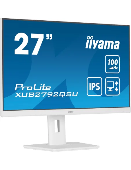 iiyama ProLite XUB2792QSU-W6 Monitor PC 68,6 cm (27") 2560 x 1440 Pixel Quad HD LED Bianco