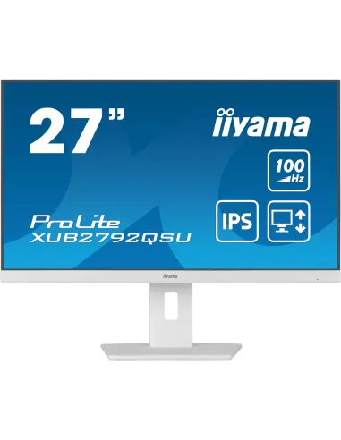 iiyama ProLite XUB2792QSU-W6 Monitor PC 68,6 cm (27") 2560 x 1440 Pixel Quad HD LED Bianco