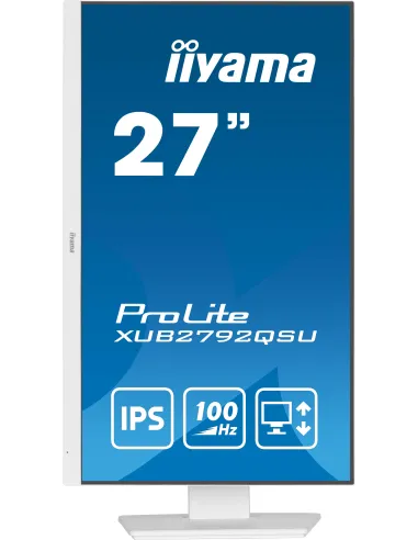 iiyama ProLite XUB2792QSU-W6 Monitor PC 68,6 cm (27") 2560 x 1440 Pixel Quad HD LED Bianco