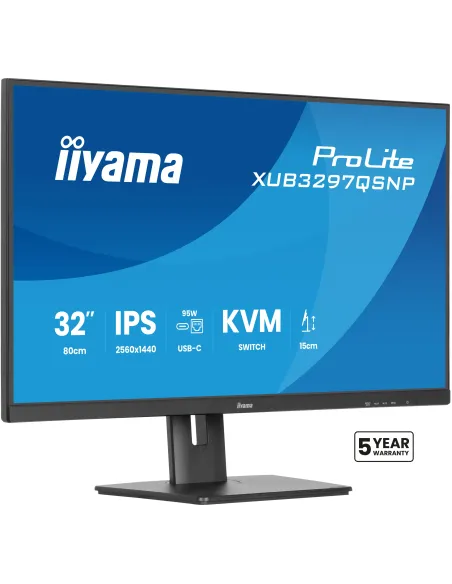 iiyama ProLite XUB3297QSNP-B1 Monitor PC 81,3 cm (32") 2560 x 1440 Pixel Quad HD LED Nero