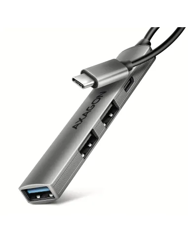 Axagon HUB USB HUE-STC, 4x USB ALU STRIP hub, 1x USB-A 5Gbps, 2x USB-A & 1x USB-C 480Mbps, kabel USB-C 12cm USB 3.2 Gen 1 (3.1