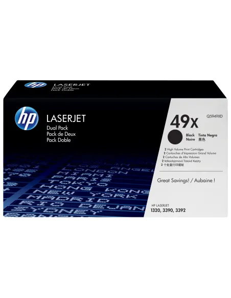 HP 49X cartuccia toner 2 pz Originale Nero