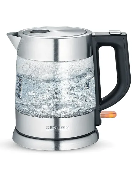 Severin WK 3468 bollitore elettrico 1 L 2200 W Nero, Acciaio inox, Trasparente