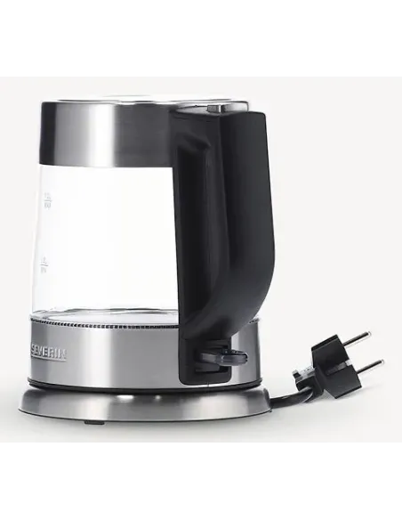 Severin WK 3468 bollitore elettrico 1 L 2200 W Nero, Acciaio inox, Trasparente
