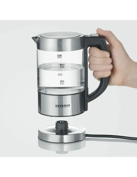 Severin WK 3458 bollitore elettrico 0,5 L 1100 W Nero, Trasparente
