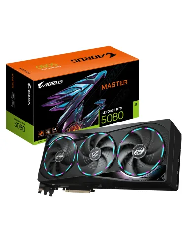 GIGABYTE AORUS GeForce RTX 5080 MASTER 16G Scheda Grafica - 16GB GDDR7, 256 bit, PCI-E 5.0, 2805MHz Core Clock, 3 x