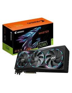 GIGABYTE AORUS GeForce RTX 5080 MASTER 16G Scheda Grafica - 16GB GDDR7, 256 bit, PCI-E 5.0, 2805MHz Core Clock, 3 x 2