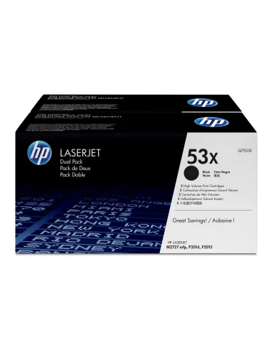 HP Confezione da 2 cartucce originali di Toner nero ad alta capacità LaserJet 53X