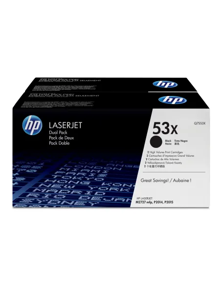 HP Confezione da 2 cartucce originali di Toner nero ad alta capacità LaserJet 53X