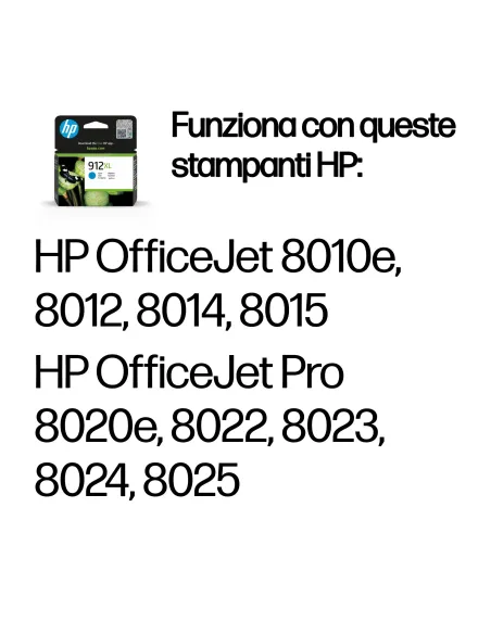 HP Cartuccia di inchiostro ciano originale 912XL ad alta capacità
