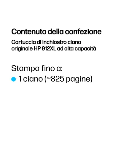 HP Cartuccia di inchiostro ciano originale 912XL ad alta capacità