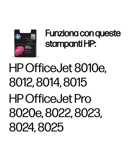 HP Cartuccia di inchiostro magenta originale 912XL ad alta capacità