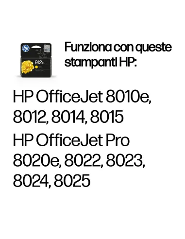 HP Cartuccia di inchiostro giallo originale 912XL ad alta capacità