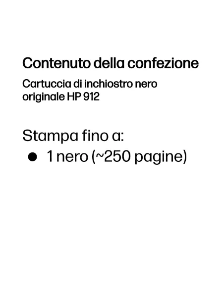 HP Cartuccia di inchiostro nero originale 912
