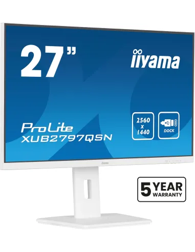 iiyama G-MASTER XUB2797QSN-W2 Monitor PC 68,6 cm (27") 2560 x 1440 Pixel Quad HD LED Bianco