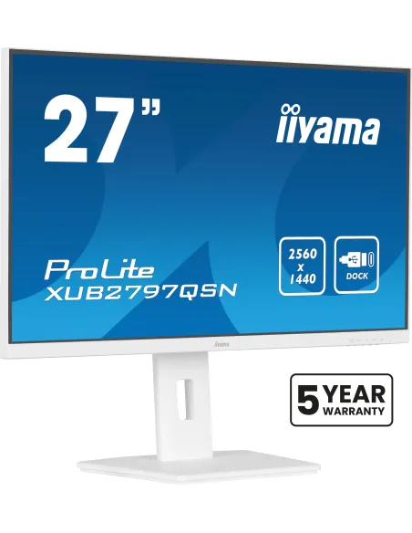 iiyama G-MASTER XUB2797QSN-W2 Monitor PC 68,6 cm (27") 2560 x 1440 Pixel Quad HD LED Bianco