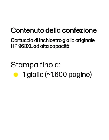 HP Cartuccia di inchiostro giallo originale 963XL ad alta capacità
