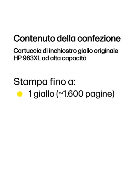 HP Cartuccia di inchiostro giallo originale 963XL ad alta capacità
