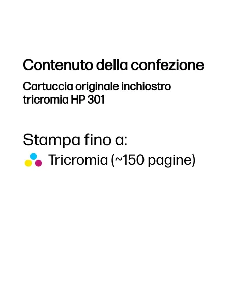 HP Cartuccia originale inchiostro tricromia 301