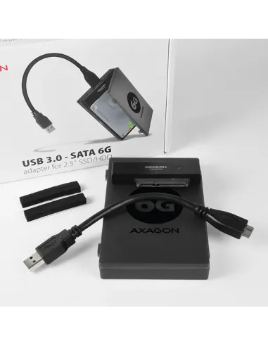 Axagon ADSA-1S6 contenitore di unità di archiviazione Box esterno HDD SSD Nero 2.5"
