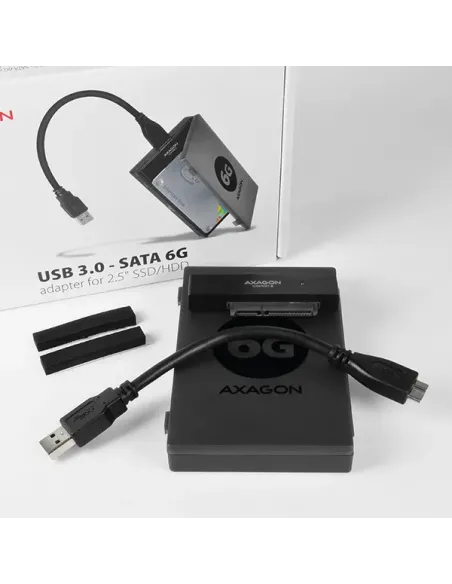 Axagon ADSA-1S6 contenitore di unità di archiviazione Box esterno HDD SSD Nero 2.5"