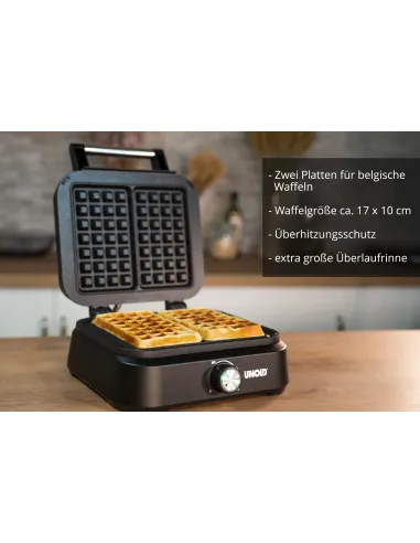 Unold 48275 piastra per waffle 2 waffle 1500 W Nero
