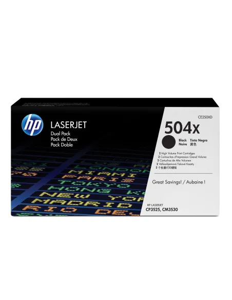 HP Confezione da 2 cartucce originali di Toner nero ad alta capacità LaserJet 504X